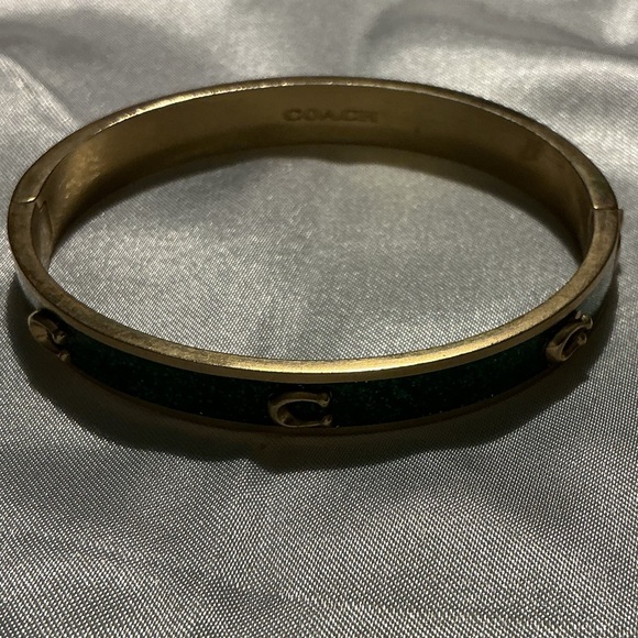 Coach Gold and Green Bangle Bracelet - Picture 2 of 5